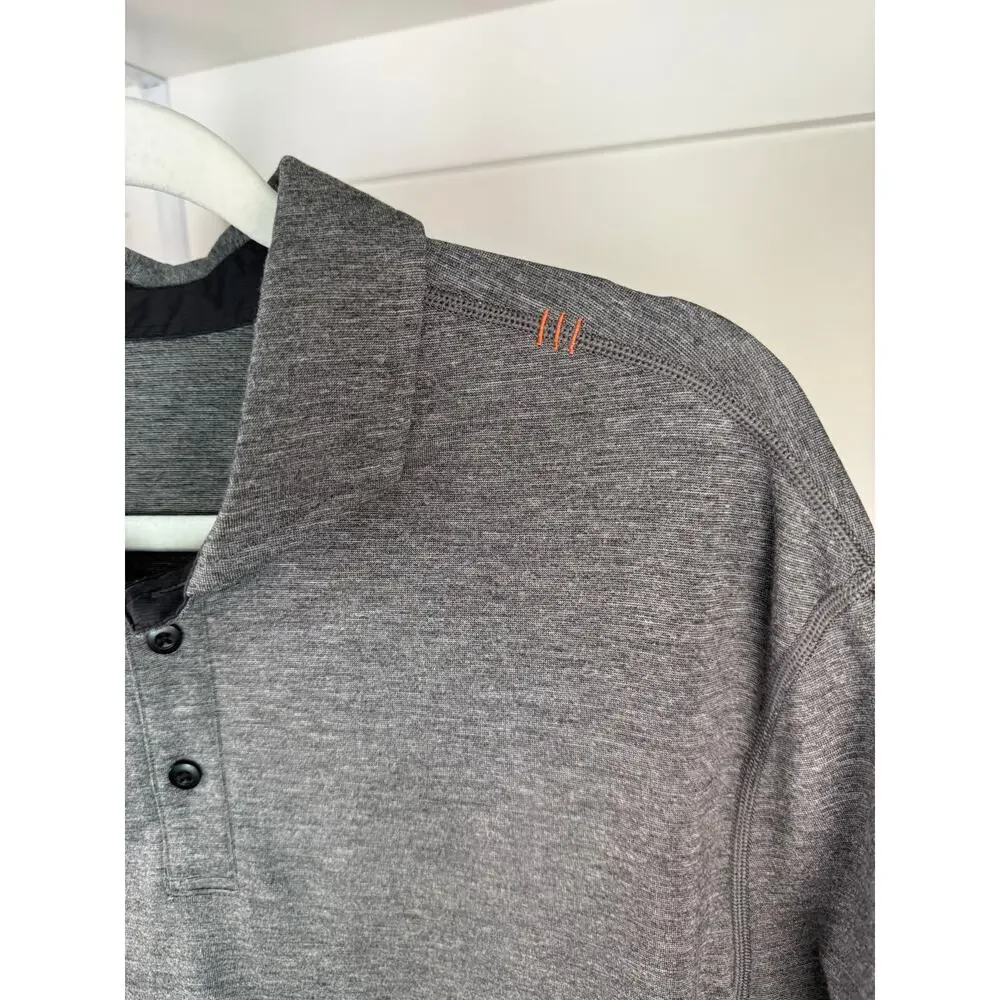 Lululemon Men’s Gray Seamless‎ Performance Polo Short Sleeve Shirt Large